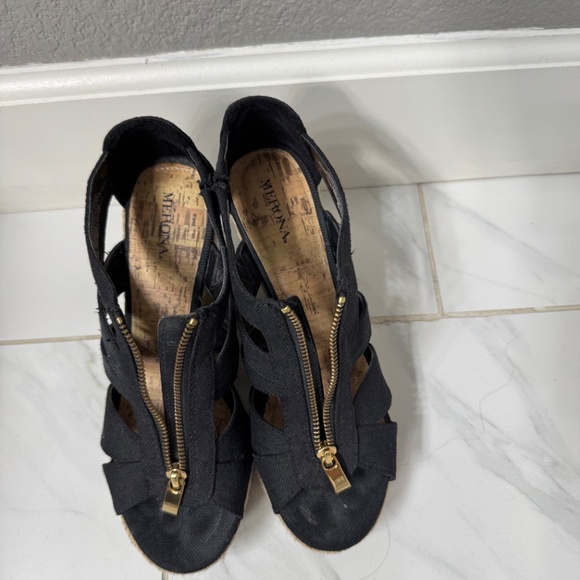 Merona Open Toe Black Espadrille Sandals - Size 8 - Picture 7 of 8